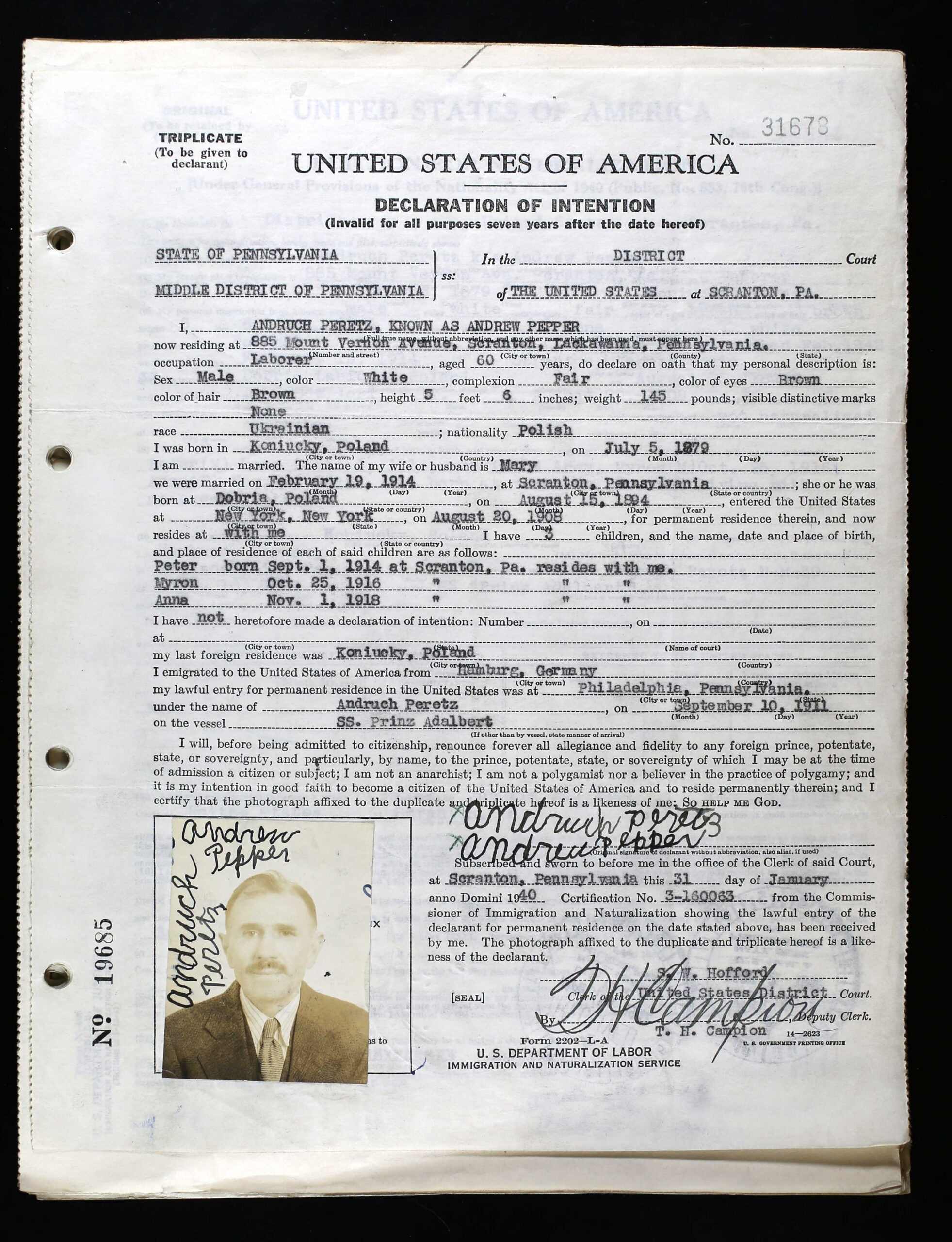 Andrew Pepper Naturalization